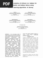 Predictive Analytics of Lithium Ion Battery For Optimization and Battery Failure Using Machine Learning Algorithms With Authors Name