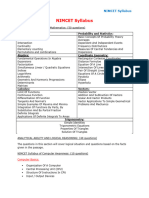 NIMCET Syllabus