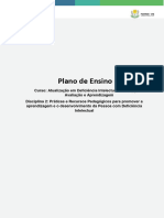 Plano de Ensino - Disciplina 2 Práticas e Recursos Pedagógicos para Promover A Aprendizagem e o Desenvolvimento Da Pessoa Com Deficiência Intelectual