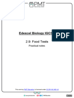 Detailed Notes - 01 Food Tests - Edexcel Biology IGCSE