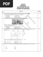 Relations and Functions MCQs