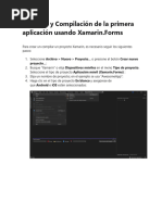 Creación y Compilación de La Primera Aplicación Usando Xamarin