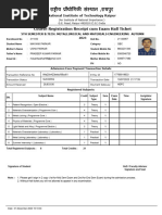 Course Registration Receipt Cum Exam Hall Ticket: National Institute of Technology Raipur