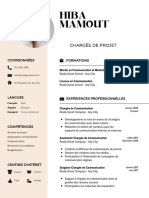 CV Français Professionnel Simple Moderne Blanc Et Beige