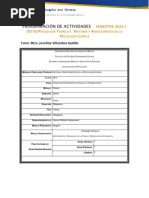 0516 - Psicologia Teorica I Historia y Antecedentes de La Psic Clinica - Programación de Actividades - 2024-1 Semestre 2024