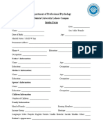 MS Clinical Psychology Intake Form PDF