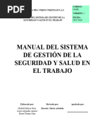 Manual Del Sistema de Gestión de La Seguridad y Salud en El Trabajo)