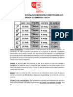 Horario Evaluaciones II S 2023-2024