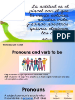 Subject Pronoun and Verb To Be (I T ICP 2024)