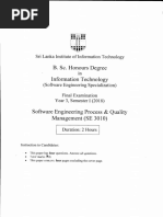 SE 3010 - Software Engineering Process - Quality Management