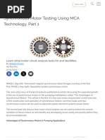 Synchronous Motor Testing Using MCA Technology, Part 1 - Pumps & Systems