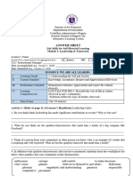 Answer Sheet Module 3 Leadership and Teamwork