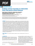 Prediction of Power Generation of A Photovoltaic Power Plant Based On Neural Networks