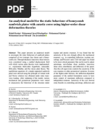 An Analytical Model For The Static Behaviour of Honeycomb Sandwich Plates With Auxetic Cores Using Higher Order Shear Deformation Theories