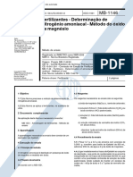 NBR 6306 - MB 1146 - Fertilizantes - Determinacao de Nitrogenio Amoniacal - Metodo Do Oxido de Ma