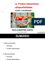 Nutrientes. Fontes Alimentares. Biodisponibilidade.: - Revisão e Atualização