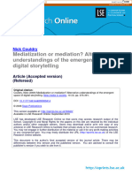 Mediatization or Mediation? Alternative Understandings of The Emergent Space of Digital Storytelling