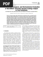 Mechanical, Tribological, and Electrochemical Evaluation of NiCrAlMoFe Thermally Sprayed Coatings Subject To Post-Treatments