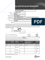 Visa History and Personal Statement Form - Prem