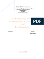 Participación de Las Comunidades en El Desarrollo Local