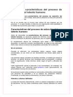 Principales Características Del Proceso de Selecci