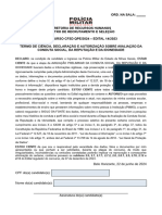 Termo de Ciã Ncia Declaraã Ã o e Autorizaã Ã o Sobre Avaliaã Ã o Da Conduta Social CFSD Qpe2