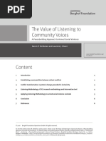 The Value of Listening To Community Voices - A Peacebuilding Approach To Armed Social Violence