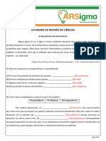 Ciências Gabarito 15 A 19 de Março 4º Ano