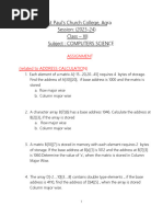 Address Calculation Assignment