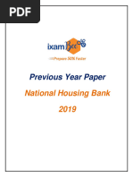 NHB AM 2019 Previous Year Paper PDF