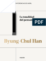 Tonalidad Del Pensamiento, La - Byung-Chul Han