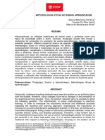 A Eficacia Das Metodologias Ativas No Ensino Aprendizagem Autor Silva Marcia Belarminio Da