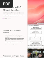 Introduction To PLA Military Logistics