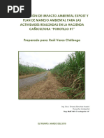 Declaración de Impacto Ambiental Expost y Plan de Manejo Ambiental para Las Actividades Realizadas en La Hacienda Cañicultora Porotillo #1