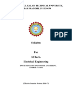 M.tech. Electrical Engineering (Effective From The Session 2016-17)