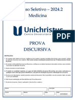 2024.2 - UniChristus - Vestibular Medicina PROVA DISCURSIVA