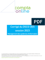 DSCG 2023 Ue5 Corrigé Management SI