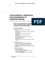 Concordance, Adherence and Compliance in Medicine Taking