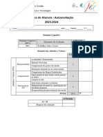 Ficha Do Aluno/A - Autoavaliação 2023-2024: Domínio Cognitivo 3.ºperíodo