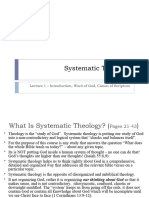 Systematic Theology Lecture 1a