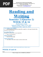 Reading and Writing Module 8