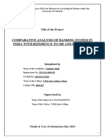 Comparative Analysis of Banking System in India With Reference To Sbi and HDFC Bank