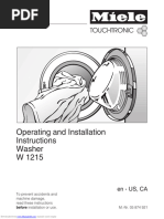 Operating and Installation Instructions Washer W 1215: en - US, CA