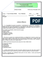 Recuperação Humanidades 2º Bimestre