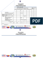 Table of Specification