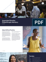 Africa Practice Associate Director Philanthropic Advisory