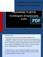 Premiere Partie Techniques D'expression Écrite