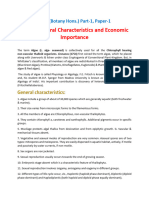 Algae General Characteristics and Economic Importance