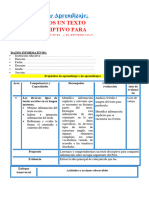 4° Sesión Día 1 Com Leemos Un Texto Descriptivo para Reconocer Adjetivos