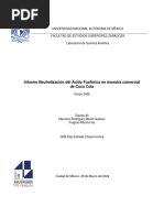 Informe Sobre Neutralización Acido Fosforico de Coca Cola